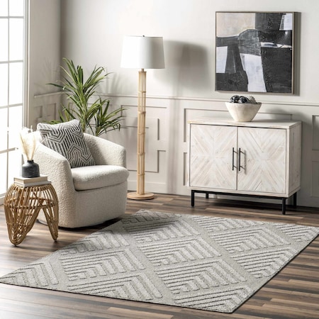 Nuloom Lessie High-Low Geometric Indoor/Outdoor  Area Rug 5ft x 8ft ECLS01A-508